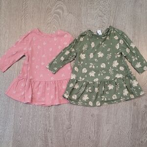 Floral Kids Dress Set - Pink and Green